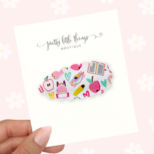 Load image into Gallery viewer, Pink School Supplies - Snap Clip - 3 for $10