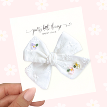Load image into Gallery viewer, Eyelet Garden Party - Nola Handtied Bow 3.75"