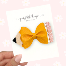 Load image into Gallery viewer, Pencil Bow - Yellow - 3.5"