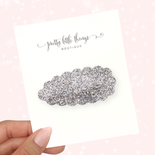 Load image into Gallery viewer, Silver Glitter - Snap Clip - 3 for $10