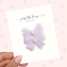 Load image into Gallery viewer, Lace Bow - Purple - Pigtails 2"