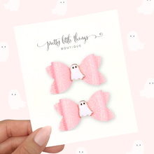 Load image into Gallery viewer, Peek-a-Boo Ghosts - Glow in the Dark - Corrina 1.72” Pigtails