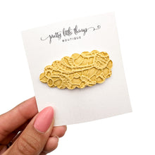 Load image into Gallery viewer, Mustard Lace Embossed - Snap Clip - 3 for $10