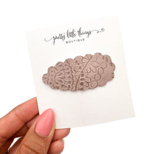 Load image into Gallery viewer, Taupe Embossed - Snap Clip - 3 for $10