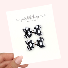 Load image into Gallery viewer, Black and White Ghosts - Corrina 1.72” Pigtails