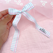 Load image into Gallery viewer, Loose Leaf - Long Tailed Ribbon Bow (PERSONALIZED) PRE-ORDER APPROX 2 WEEKS
