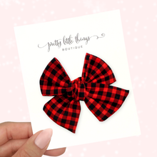 Load image into Gallery viewer, Red Plaid - Nola Handtied Bow 3.75"