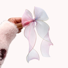 Load image into Gallery viewer, Gold Trim Ribbon Bow - Cotton Candy - Extra Large