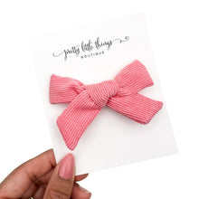 Load image into Gallery viewer, Corduroy - Handtied - Dark Pink - 3.5”