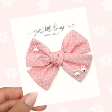 Load image into Gallery viewer, Polka Dot Bunnies - Nola Handtied Bow 3.75"