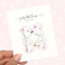 Load image into Gallery viewer, Colourful Hearts - Micro Pigtails 1.72”