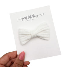 Load image into Gallery viewer, Knit Bow - White - 3”