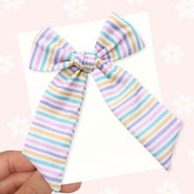 Load image into Gallery viewer, Stripes - Long Tailed - Nola Handtied Bow