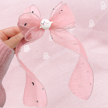 Load image into Gallery viewer, Star and Moon Tulle Ghost - Long Tailed Ribbon Bow