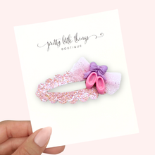 Load image into Gallery viewer, Pink/Purple Ballet Shoes - Open Snap Clip