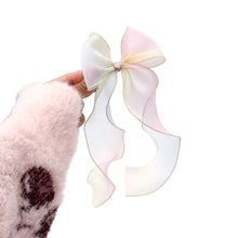 Load image into Gallery viewer, Gold Trim Ribbon Bow - Rainbow - Extra Large