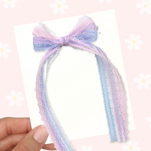 Load image into Gallery viewer, Scallop - Long Tail Ribbon Bow