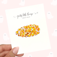 Load image into Gallery viewer, Orange/White Glitter- Snap Clip - 3 for $10