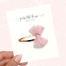 Load image into Gallery viewer, Tulle Bow - Pink - Snap Clip