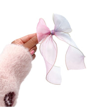 Load image into Gallery viewer, Gold Trim Ribbon Bow - Cotton Candy - Extra Large