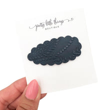 Load image into Gallery viewer, Navy Embossed - Snap Clip - 3 for $10