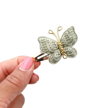 Load image into Gallery viewer, Sage Woven Butterfly Clip