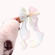 Load image into Gallery viewer, Gold Trim Ribbon Bow - Rainbow - Extra Large