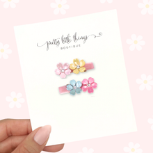 Load image into Gallery viewer, Flower Duo - 3 cm Bar Clip - Set of 2