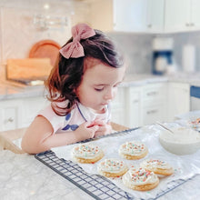 Load image into Gallery viewer, Denim Rainbow - Fabric Handtied Bow 3.75”