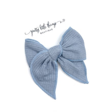 Load image into Gallery viewer, Ribbed Knit - Serged - Blue - 4.5” x 4.5”