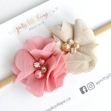 Load image into Gallery viewer, Chiffon Floral (clip or headband) - Double