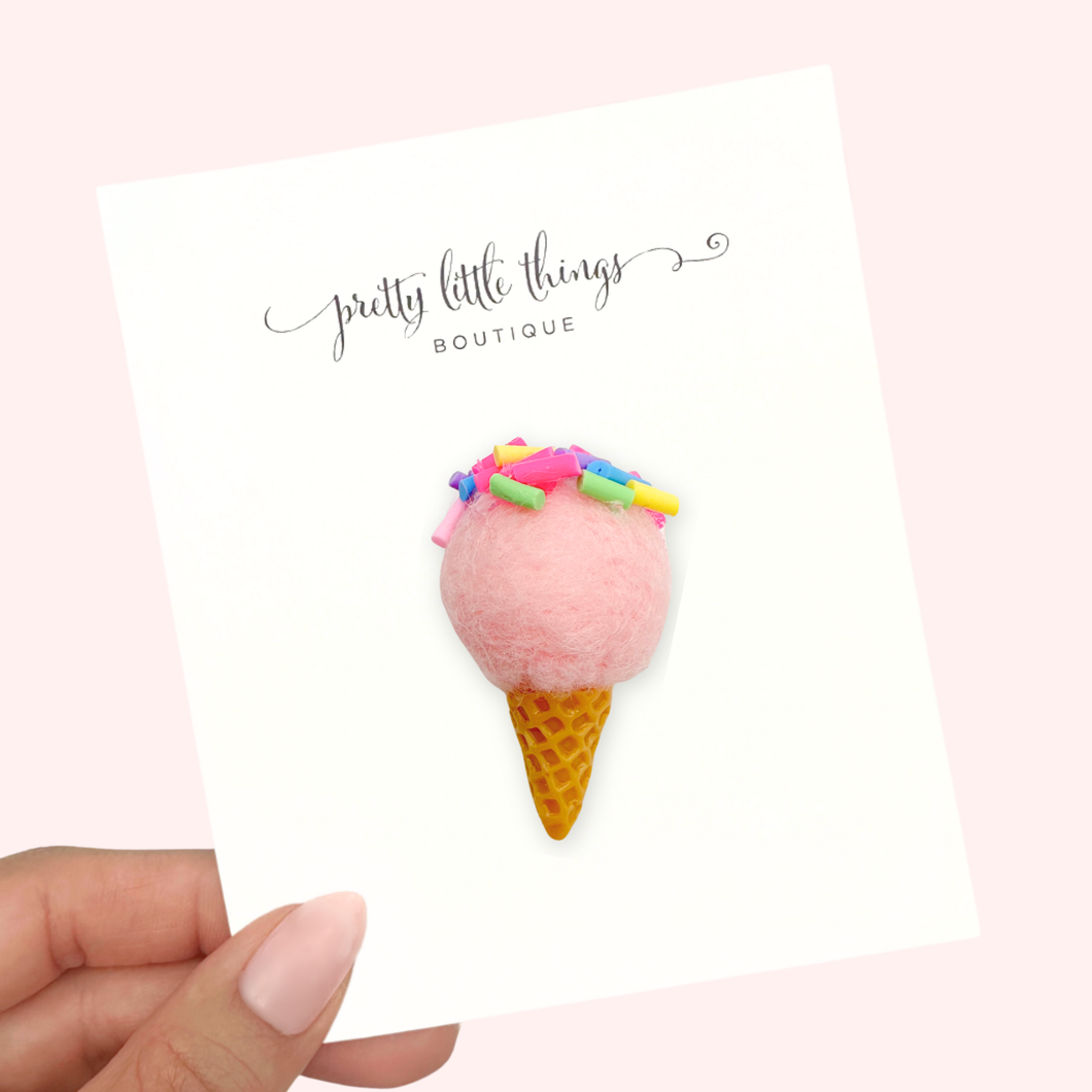 Sprinkled Scoop - Pink  - 3cm Bar Clip