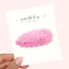Load image into Gallery viewer, Summer Glitter - Pink - Snap Clip - 3 for $10

