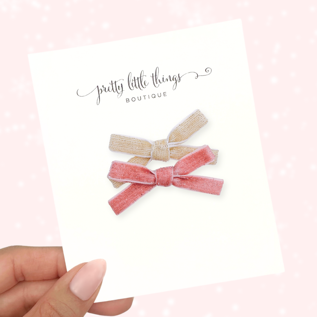 Velvet Duo - White & Pink