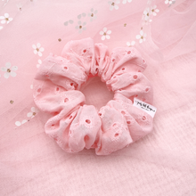 Load image into Gallery viewer, Eyelet Lace - Pink - Scrunchie (Adult) - 3 for $30
