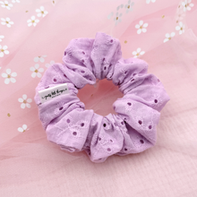Load image into Gallery viewer, Eyelet Lace - Purple - Scrunchie (Child) - 3 for $30
