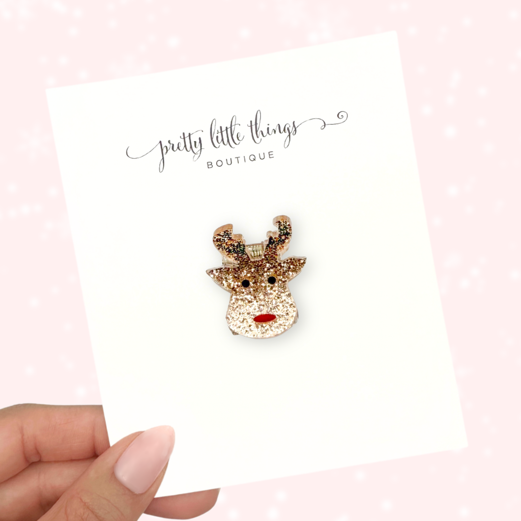 Reindeer Mini Claw Clip
