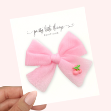 Load image into Gallery viewer, Cherry Charm - Handtied Tulle - 3.5&quot;
