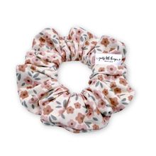 Load image into Gallery viewer, Neutral Floral - Scrunchie (Adult) - 3 for $30
