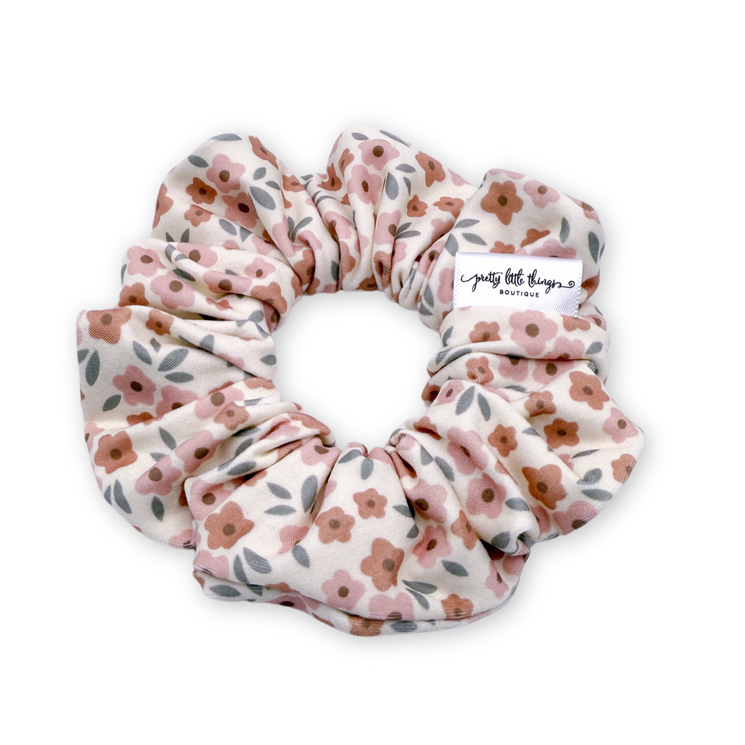 Neutral Floral - Scrunchie (Adult) - 3 for $30