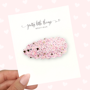 Light Pink Glam Glitter - Snap Clip - 3 for $10