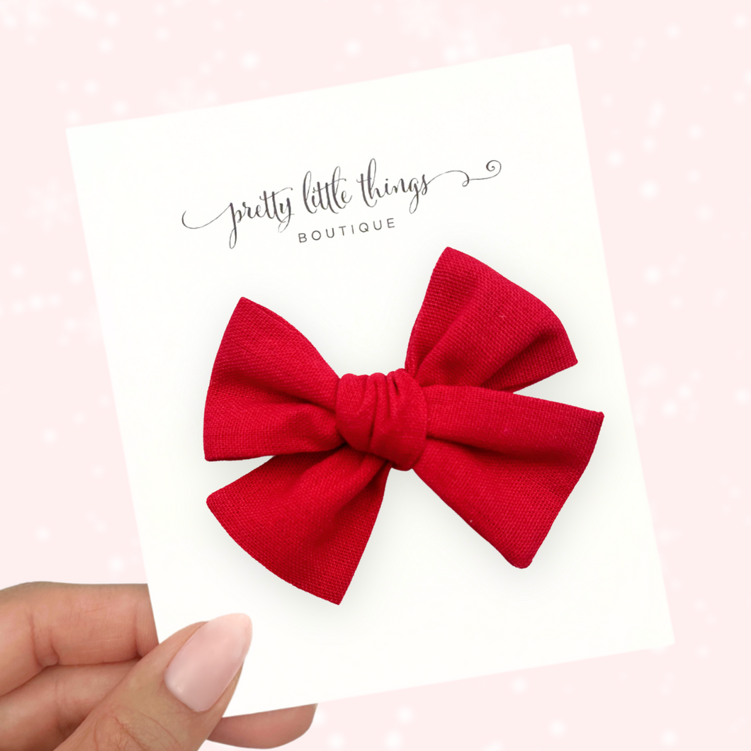 Red Solid - Nola Handtied Bow 3.75”