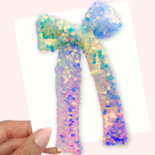 Load image into Gallery viewer, Glam Rainbow - Long Tailed Ribbon Bow
