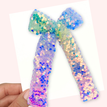 Load image into Gallery viewer, Glam Rainbow - Long Tailed Ribbon Bow
