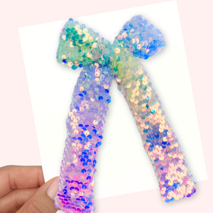 Glam Rainbow - Long Tailed Ribbon Bow