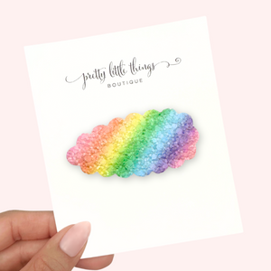 Rainbow Glitter - Snap Clip - 3 for $10