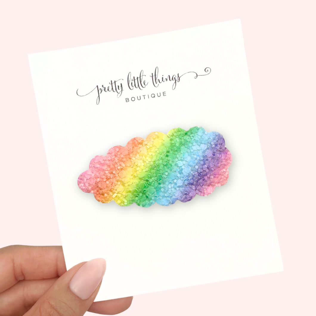 Rainbow Glitter - Snap Clip - 3 for $10