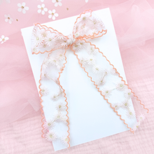 Load image into Gallery viewer, Floral Ribbon - Dusty Rose - Long Tailed - 3.5"
