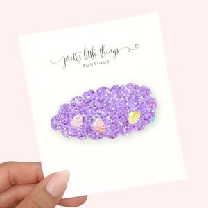 Seashell - Purple - Snap Clip - 3 for $10