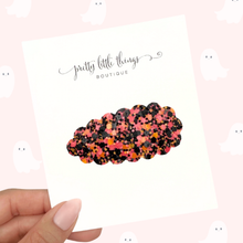 Load image into Gallery viewer, Black/Pink/Orange Glitter - Snap Clip - 3 for $10
